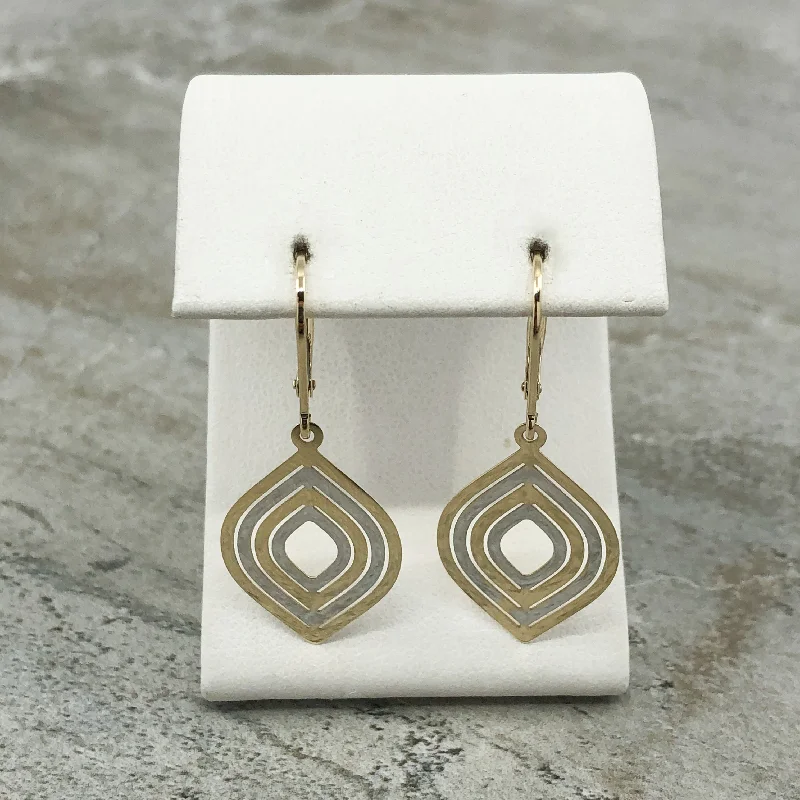 Two-Tone Leverback Dangle Earrings