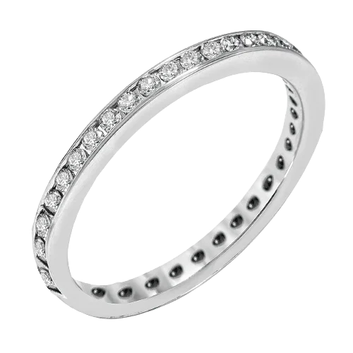 Wedding Band in 18k Gold with Diamonds