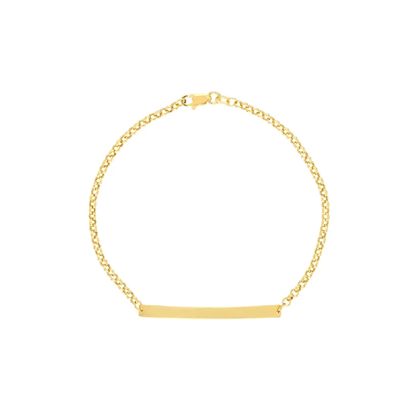 14k Gold Engravable ID Bracelet