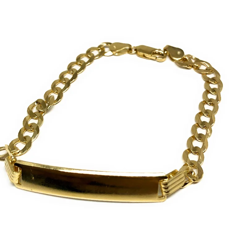 14k Solid Gold Yellow Cuban Link Brracelet 7-8.5 inch length 6.5mm Width (Free Engraving, Email us name!)