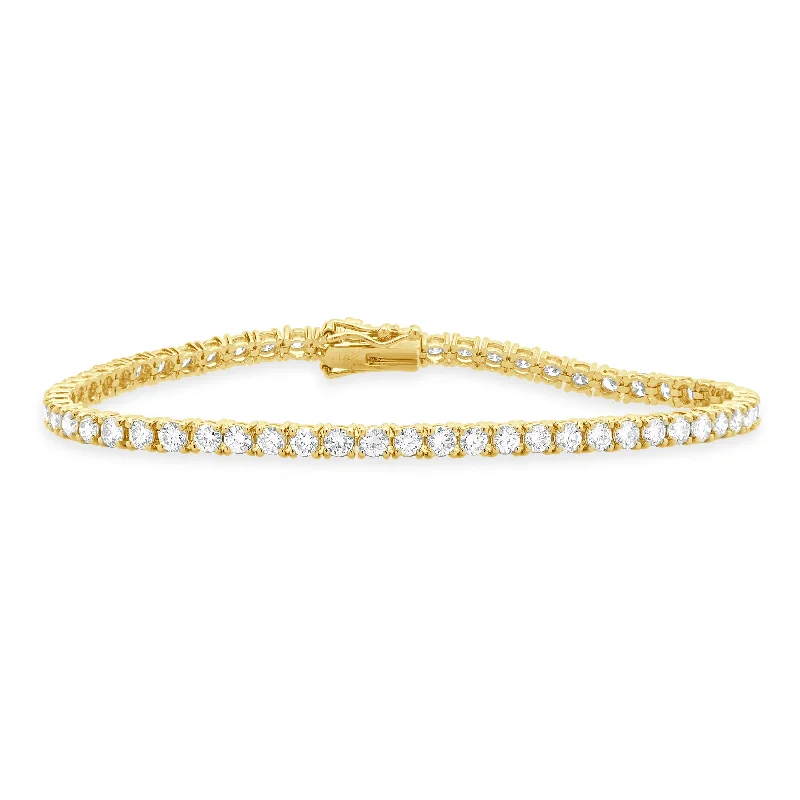 18k Yellow Gold Diamond Tennis Bracelet