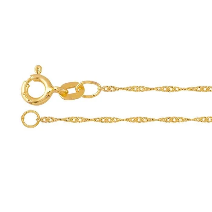 Yellow Gold-Filled 0.9mm Singapore Chain