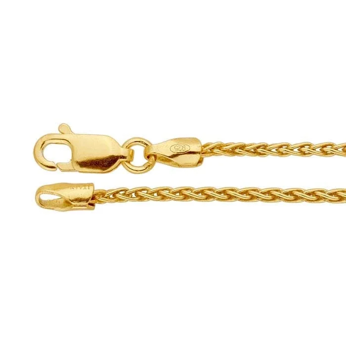 Yellow Gold-Filled 1.5mm Round Wheat Chain Necklace