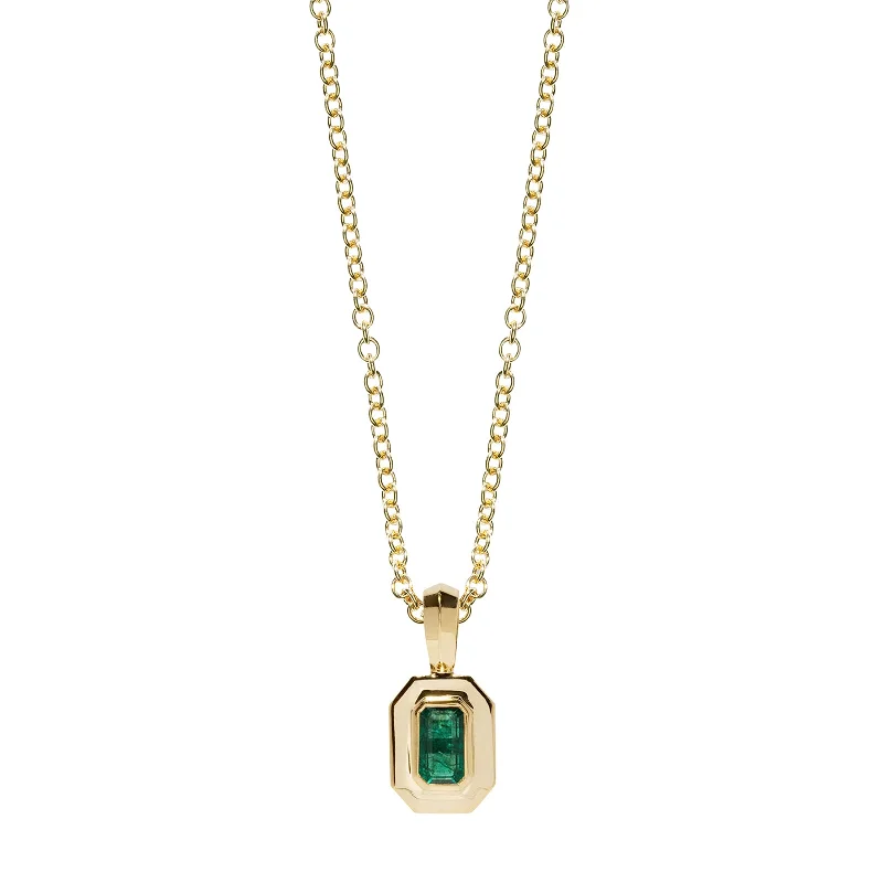 Staircase Petite Charm Necklace - Emerald