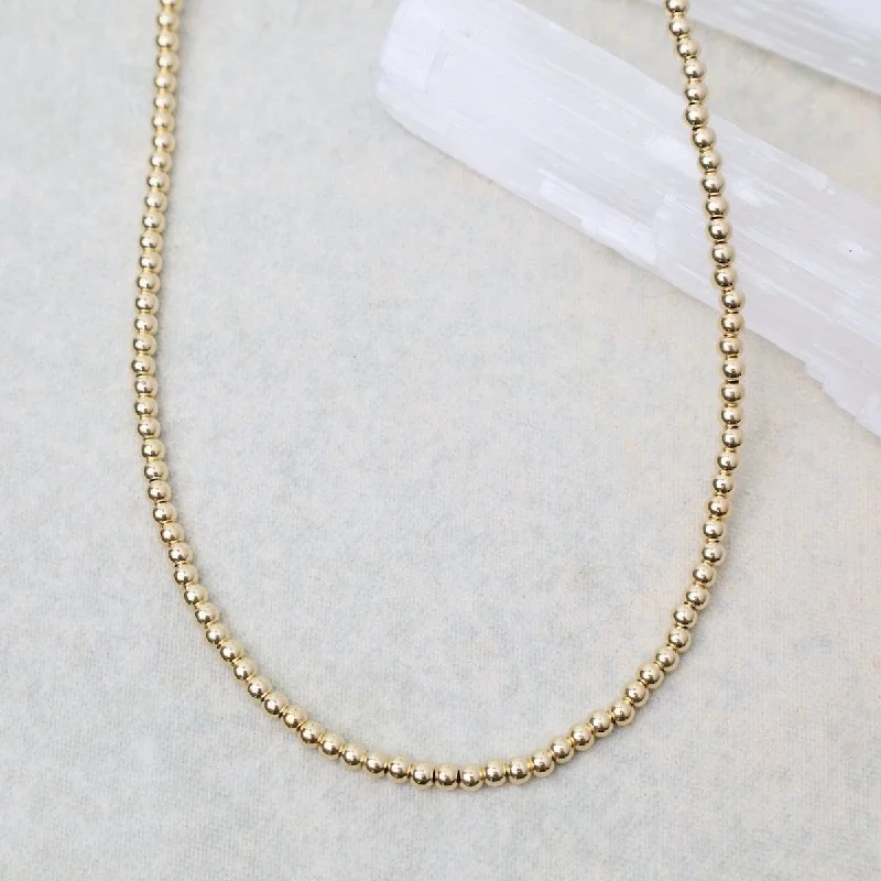 3mm Gold Filled Bead Choker Necklace