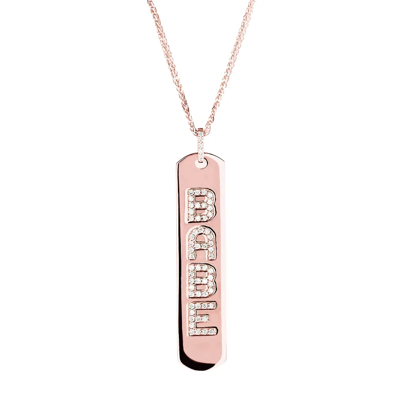 Custom Longtag Necklace - Rose Gold