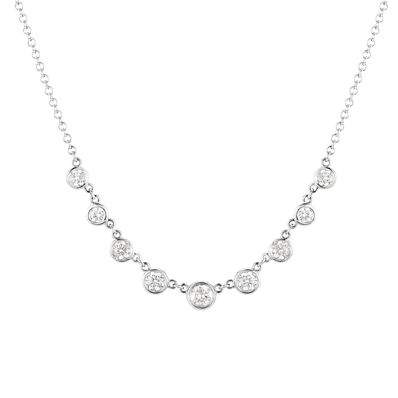 Mini Starstruck Bezel Necklace - White Gold