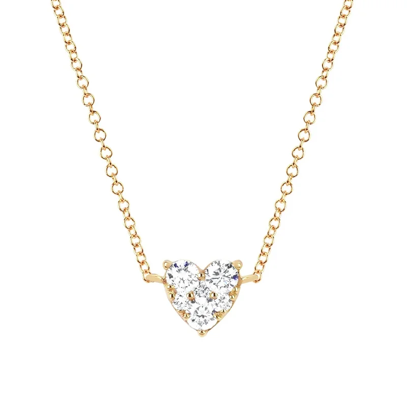 Diamond Heart Choker Necklace