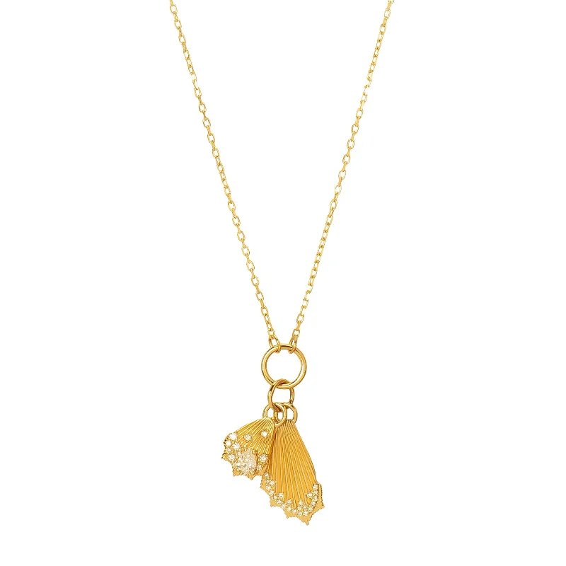 Mini Encrusted Butterfly Wings Medallion Necklace