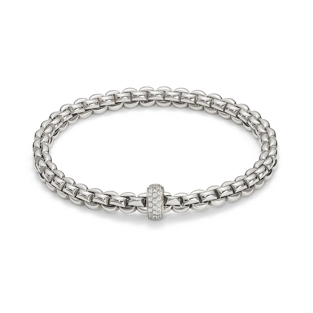 FOPE 18K White Gold Eka Collection Diamond Bracelet, Medium Size