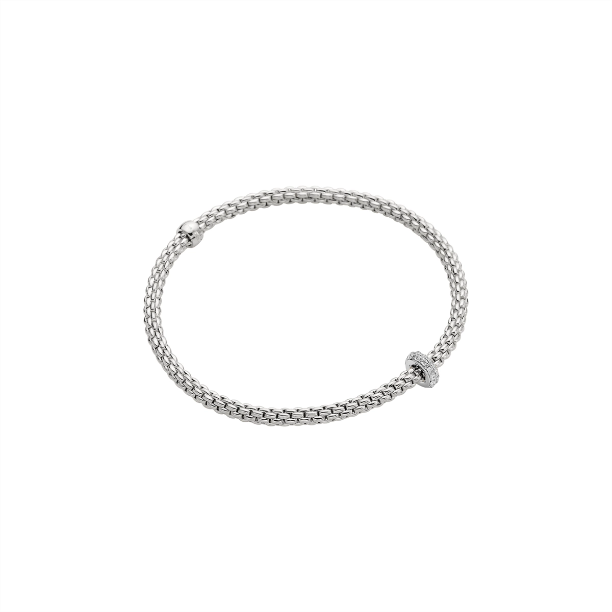 FOPE 18K White Gold Prima Collection Diamond Bracelet, Medium Size