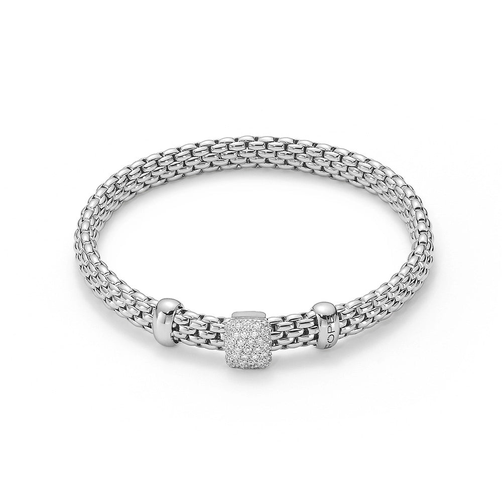 FOPE 18K White Gold Vendome Collection Diamond Bracelet, Medium Size