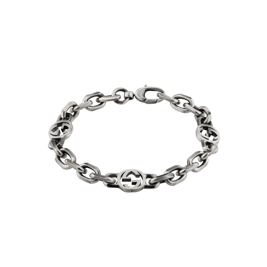 Gucci Sterling Silver Interlocking G Bracelet