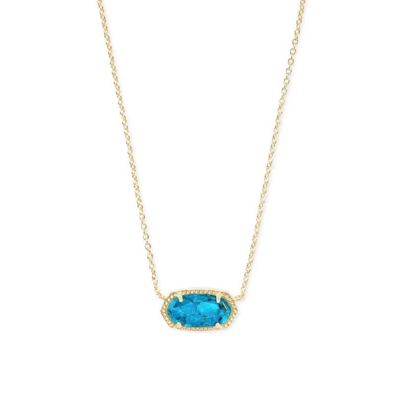 Kendra Scott Elisa Gold Pendant Necklace in Bronze Veined Turquoise Magnesite