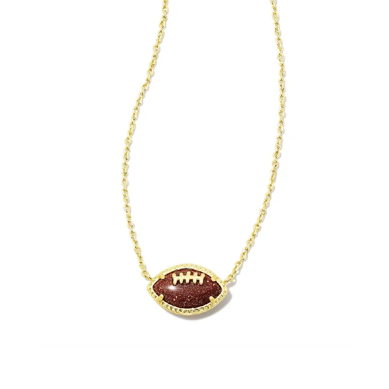 Kendra Scott Football Pendant Necklace Orange Goldstone