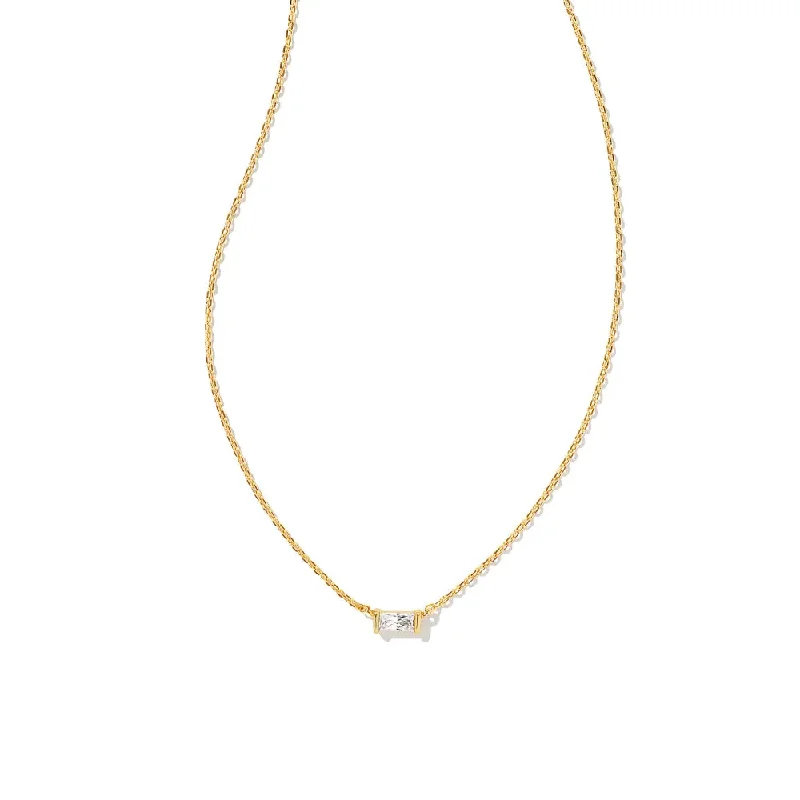 Kendra Scott Juliette Pendant Necklace in White Crystal