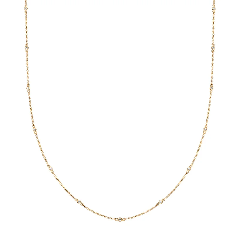 18" Fine Diamond Chain Necklace - Yellow Gold