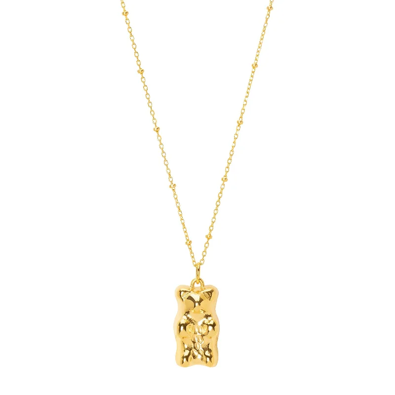 Gummy Pendant Necklace - Naked Gold & Dotted Gold