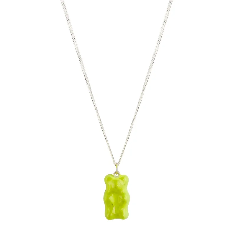 Gummy Pendant Necklace - Neon Yellow