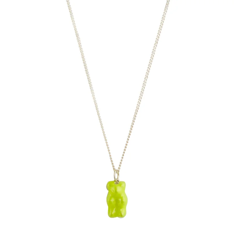 Mini Gummy Pendant Necklace - Neon Yellow