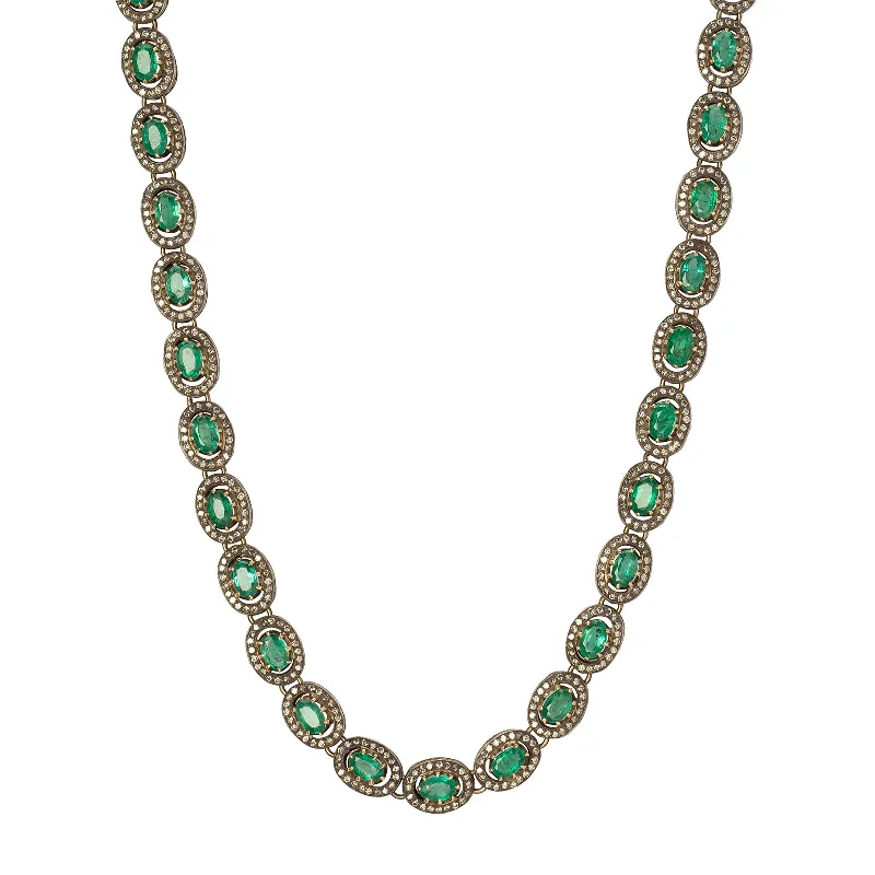 Indo Russian Emerald & Diamond Necklace