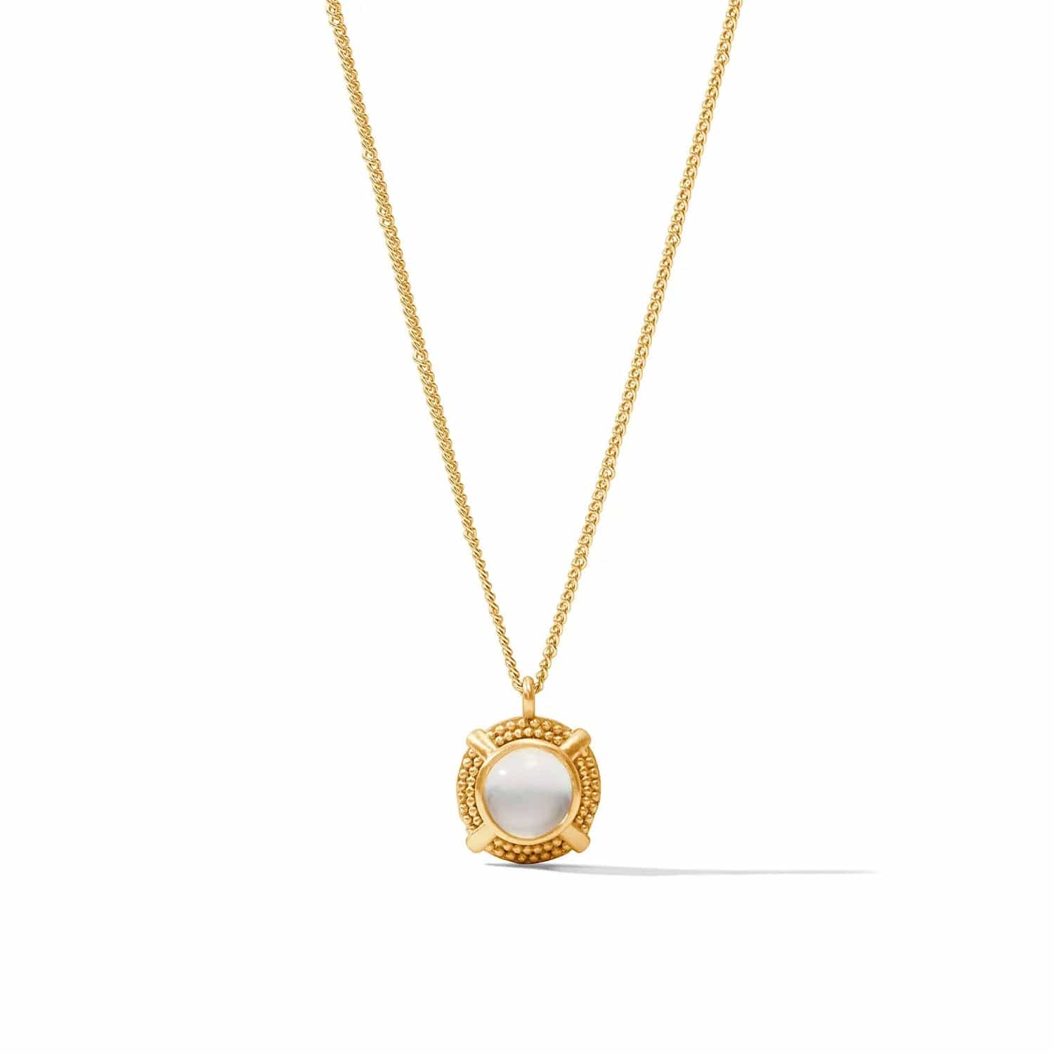 Cabochon Solitaire Clear Crystal Necklace