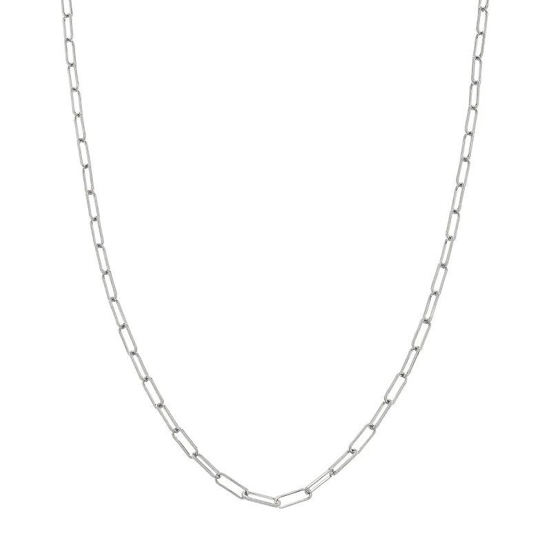 Paper Clip Chain - White Gold